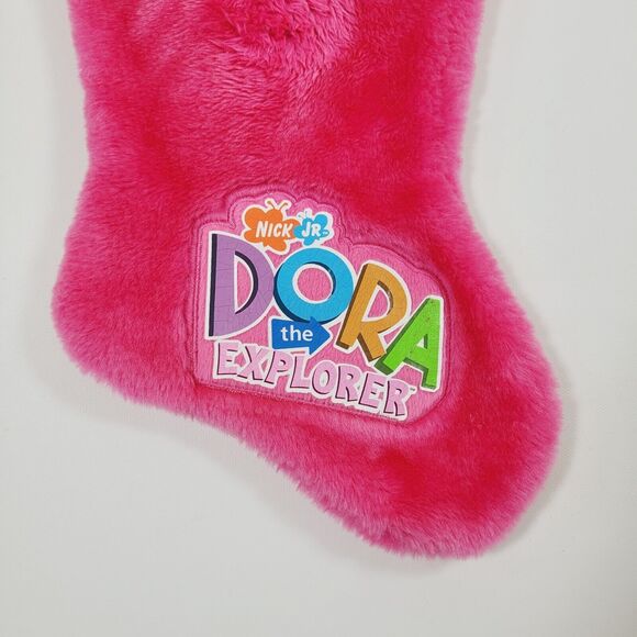 Nick Jr Dora The Explorer Christmas Stocking Pink Girls Plush 2004 22" - Picture 3 of 6